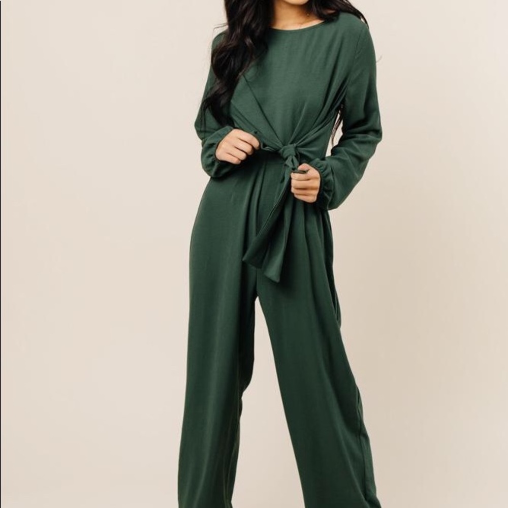 Fun front tie Green jumpsuit